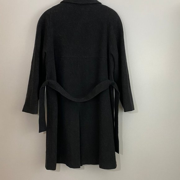 Sandro 100% Wool Belted Gray Coat w/ Pockets - Picture 7 of 8